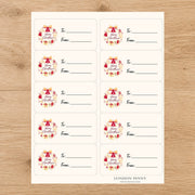 Merry & Bright Christmas Gift Tag Sticker Sheet