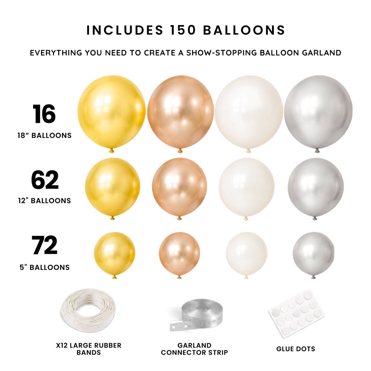 Metallic Balloon Garland Kit (150 Ct)