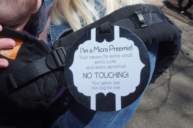 Micro Preemie No Touching Car Seat Sign Tag