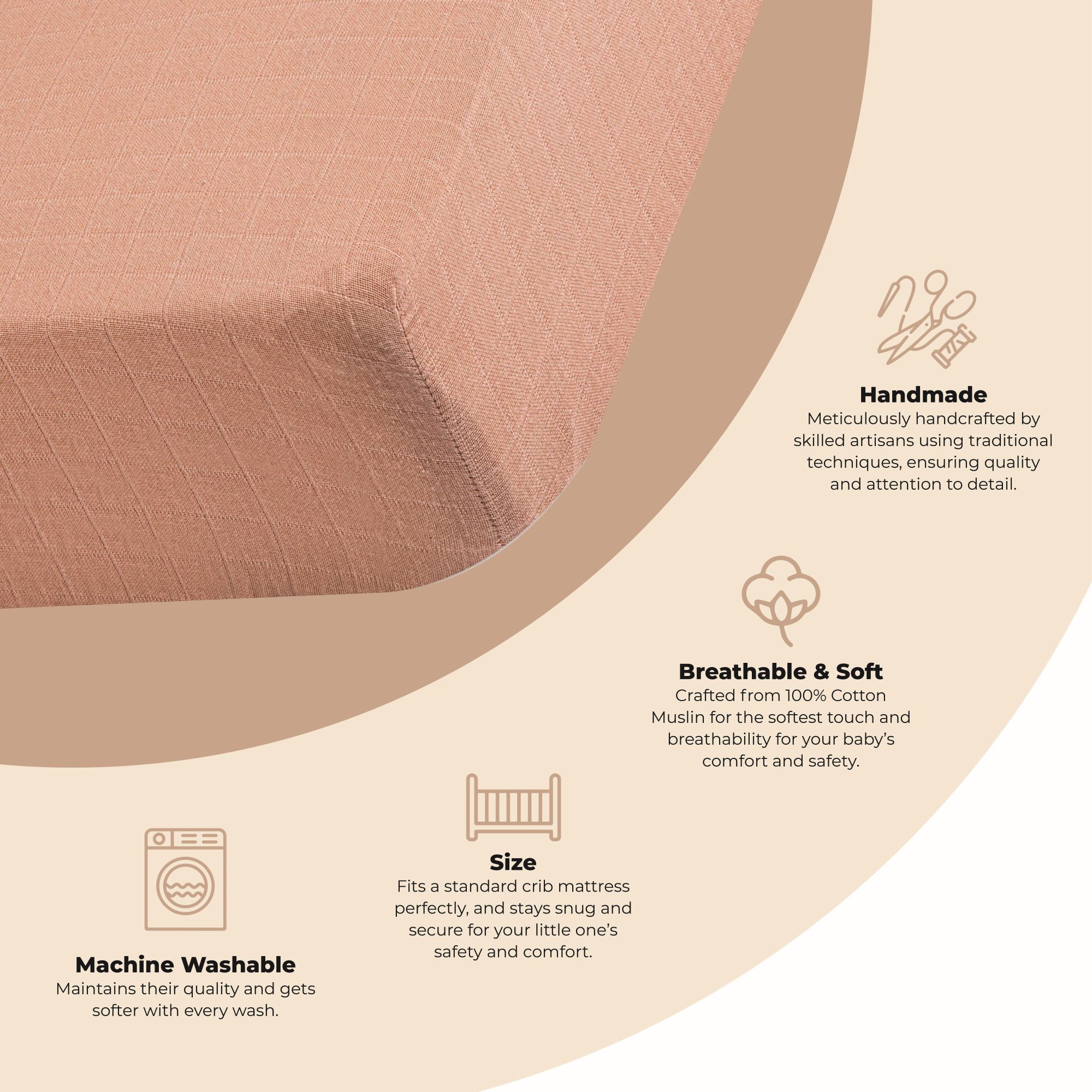 Crib Fitted Sheet – Copper