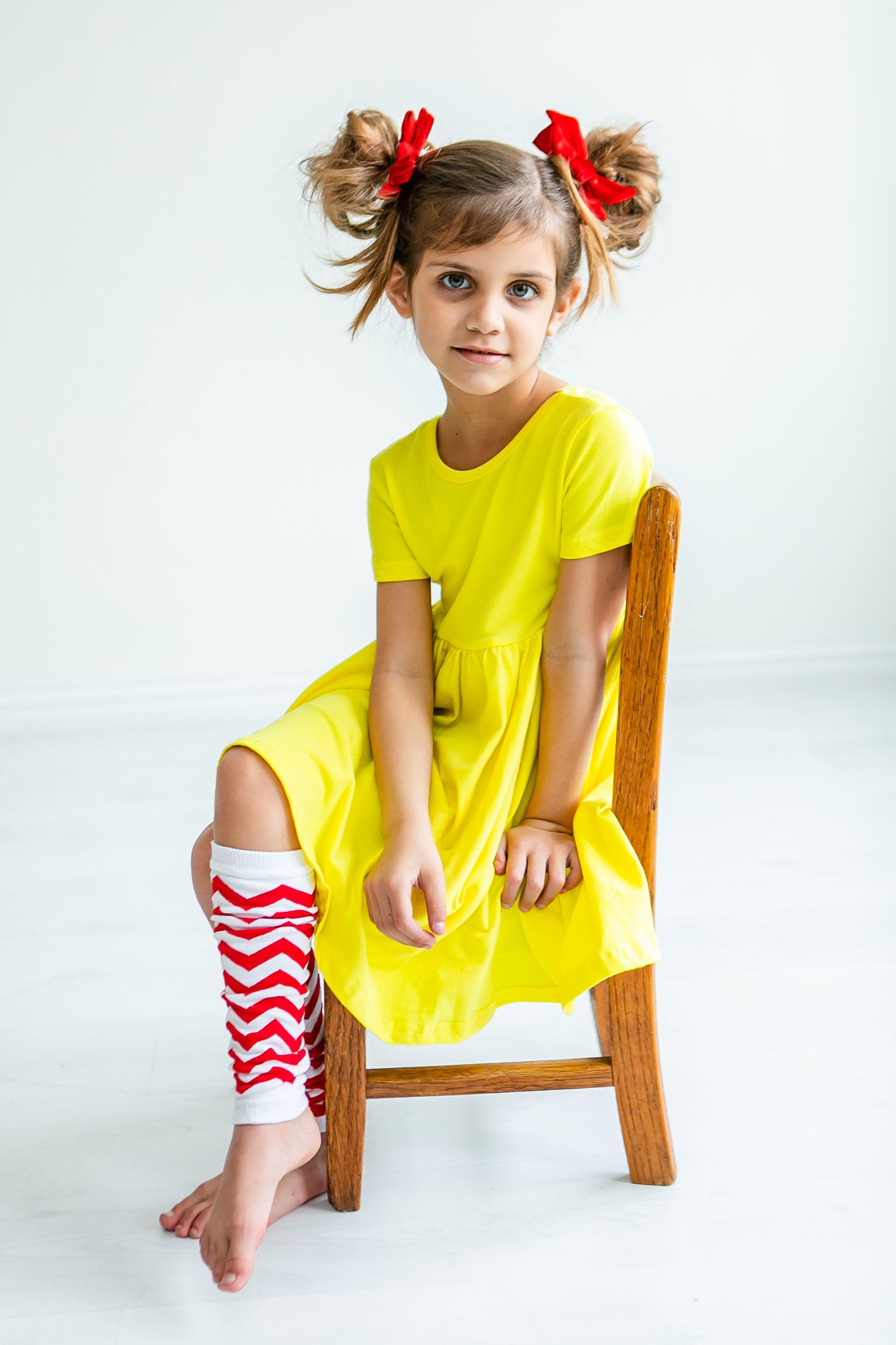 Yellow S/s Pocket Twirl Dress