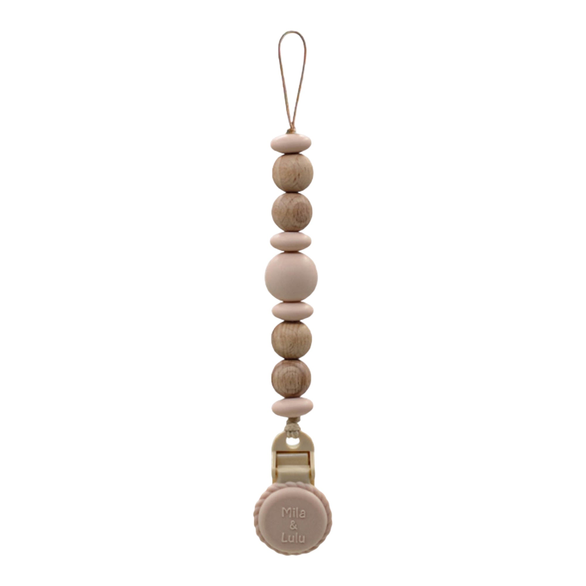 Metal-free Beaded Silicone And Beech Wood Pacifier Clips