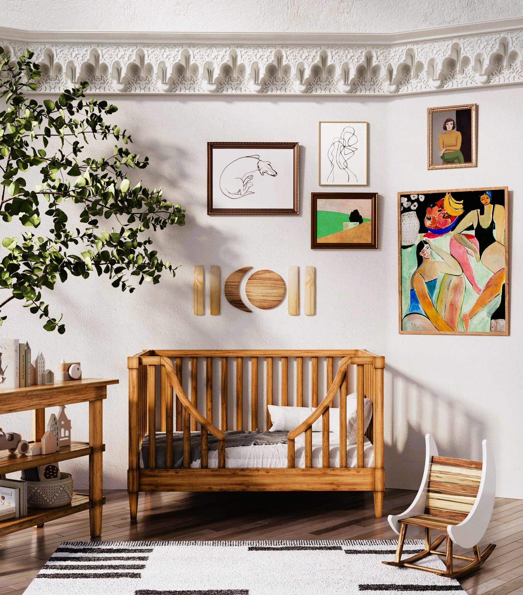 Acacia Open Shelf Changing Table