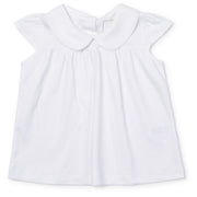 Minden Cap-Sleeve Peter Pan Collar Top