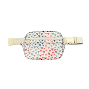 Girls Mini Belt Bag In Rainbow Hearts