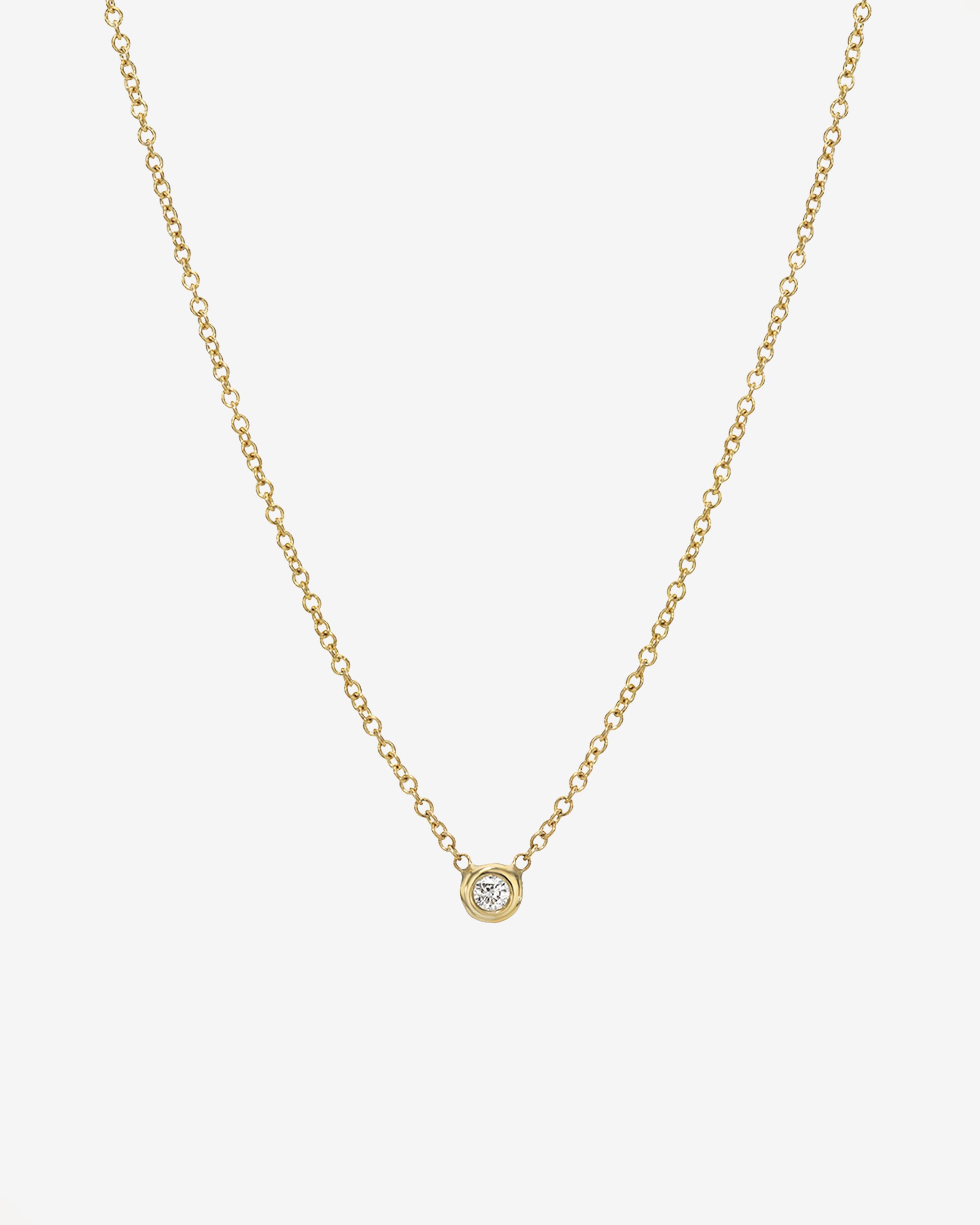 Kids Mini Bezel Diamond Necklace