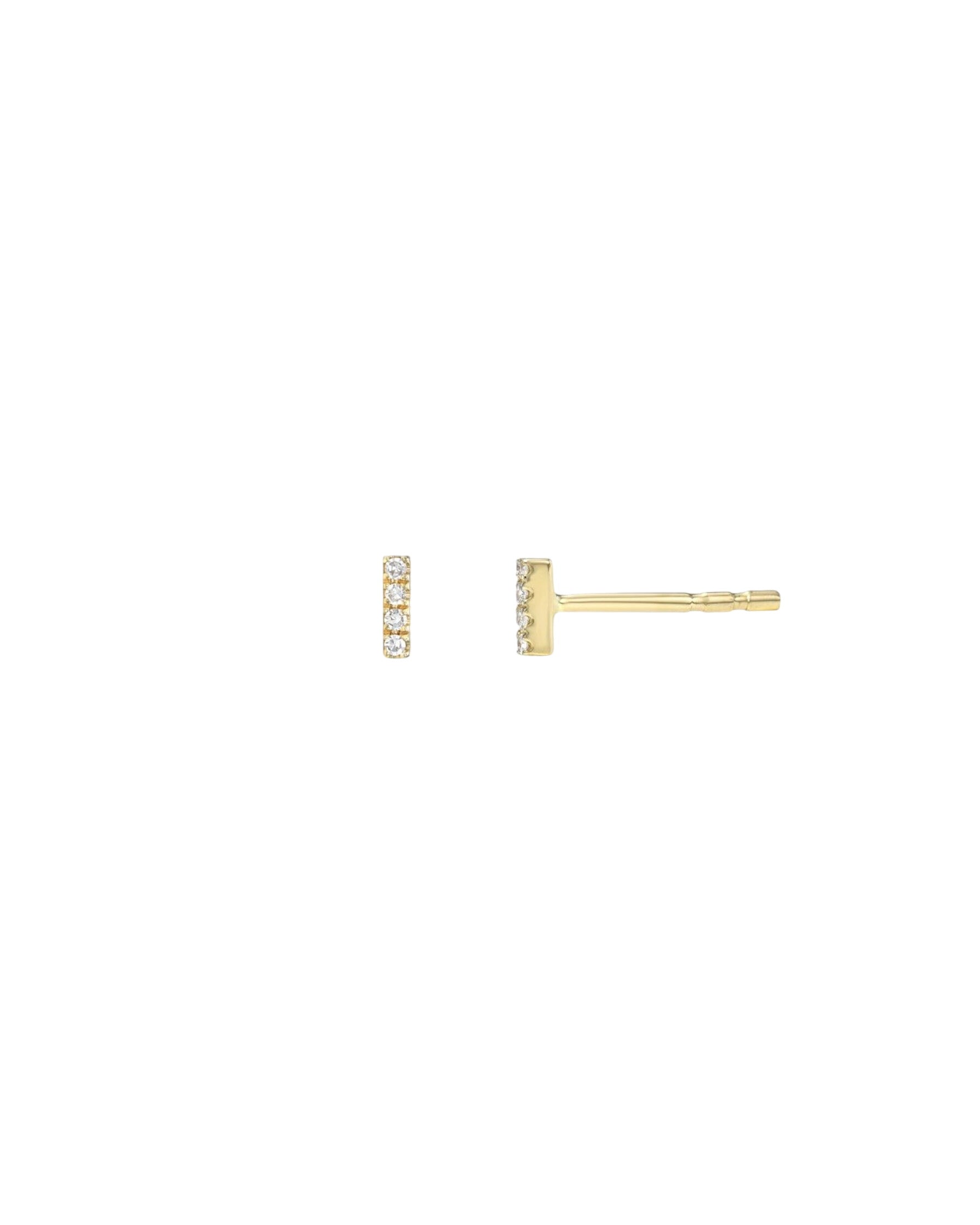 Mini Diamond Bar Stud Earrings