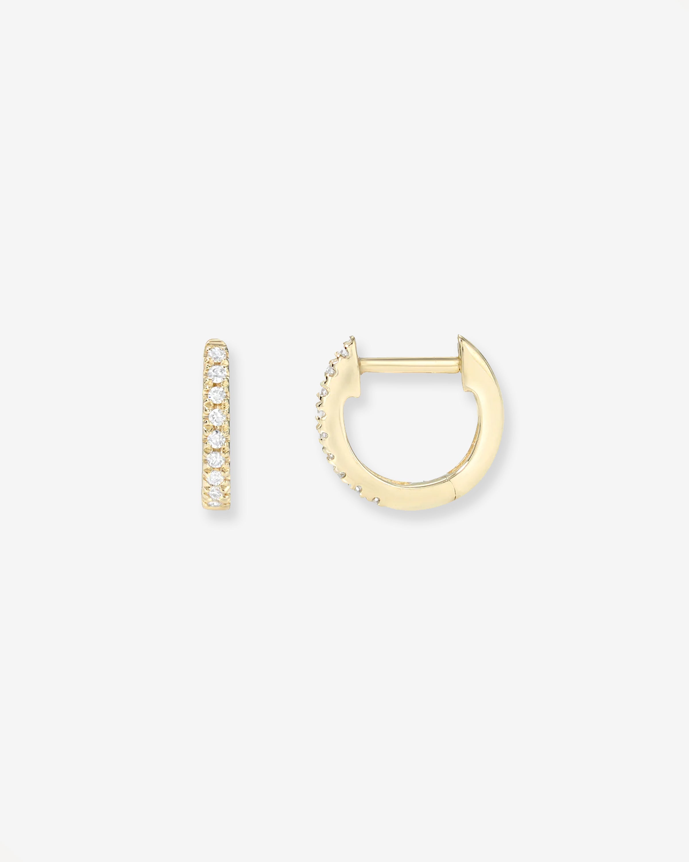 Mini Diamond Huggie Earrings
