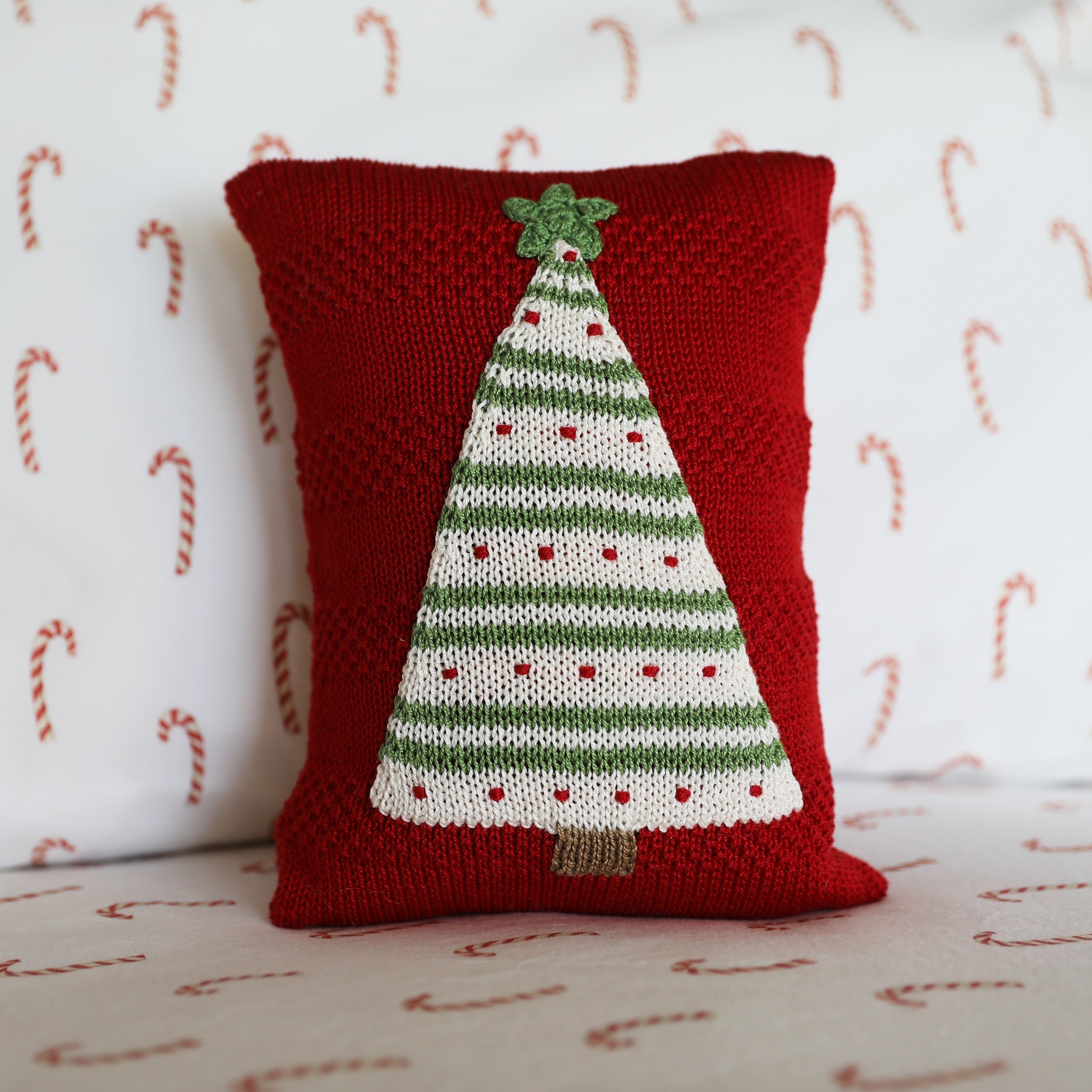 Striped Tree Mini Pillow