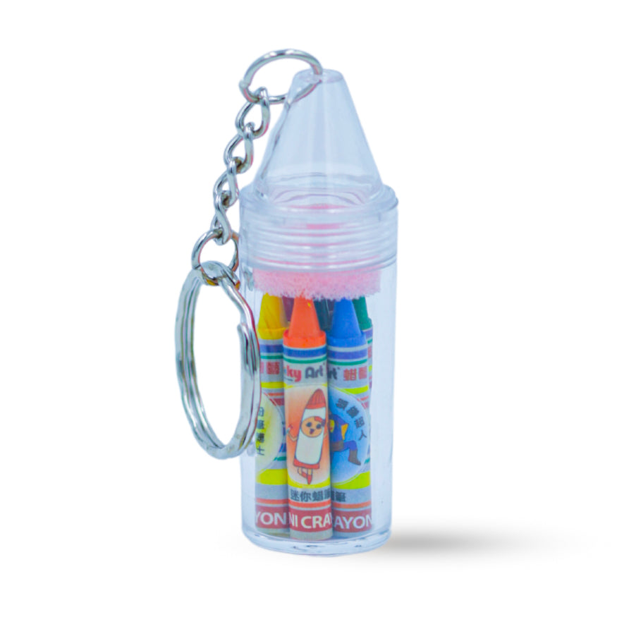 World's Smallest Mini Crayon Keychain – 8 Tiny Crayons, Fun Novelty Gift