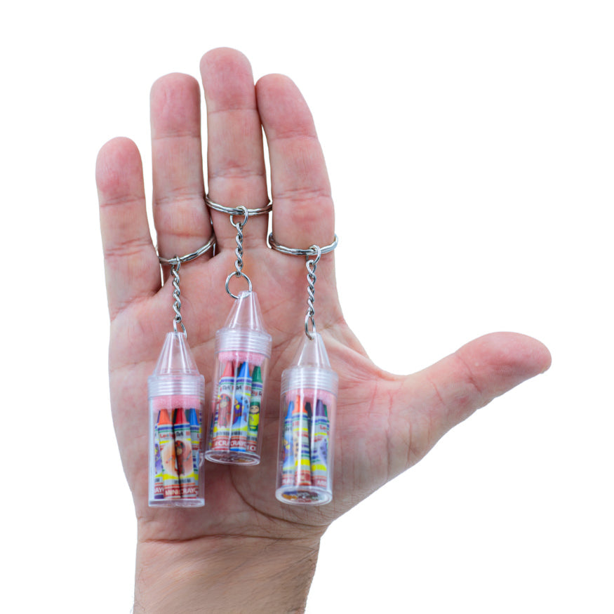 World's Smallest Mini Crayon Keychain – 8 Tiny Crayons, Fun Novelty Gift