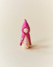 Mini Pink Wooden Gnome