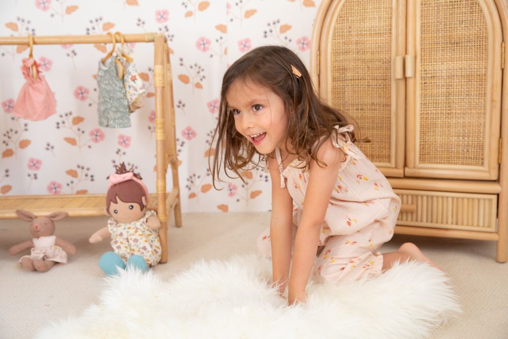 Muslin Tie Shoulder Jumpsuit - Mini Mushroom