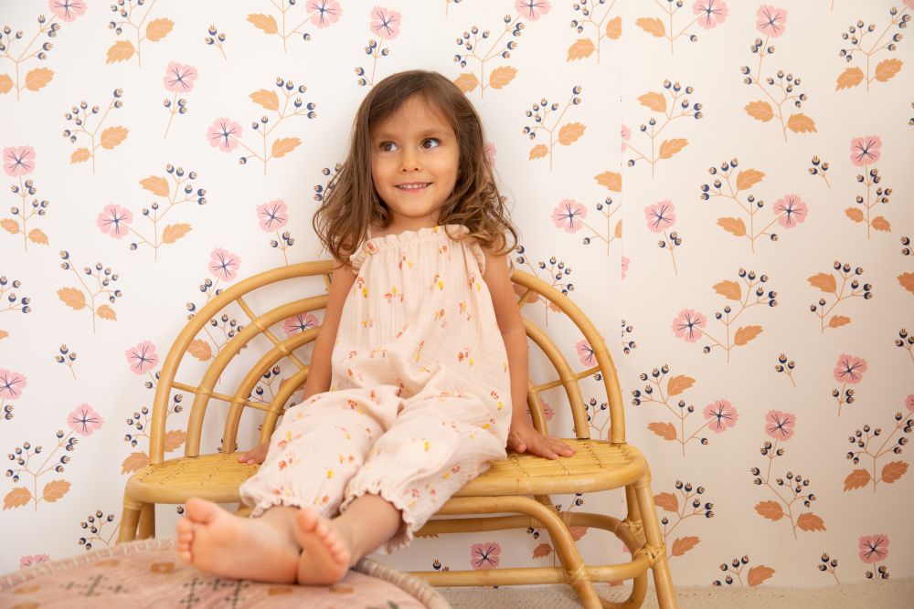 Muslin Tie Shoulder Jumpsuit - Mini Mushroom