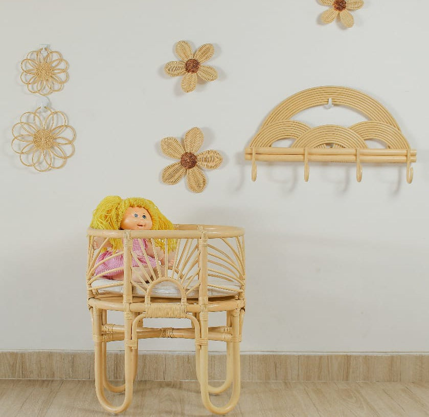 Pretend Play Doll Crib – Handmade Toy Bassinet For Girls Toys
