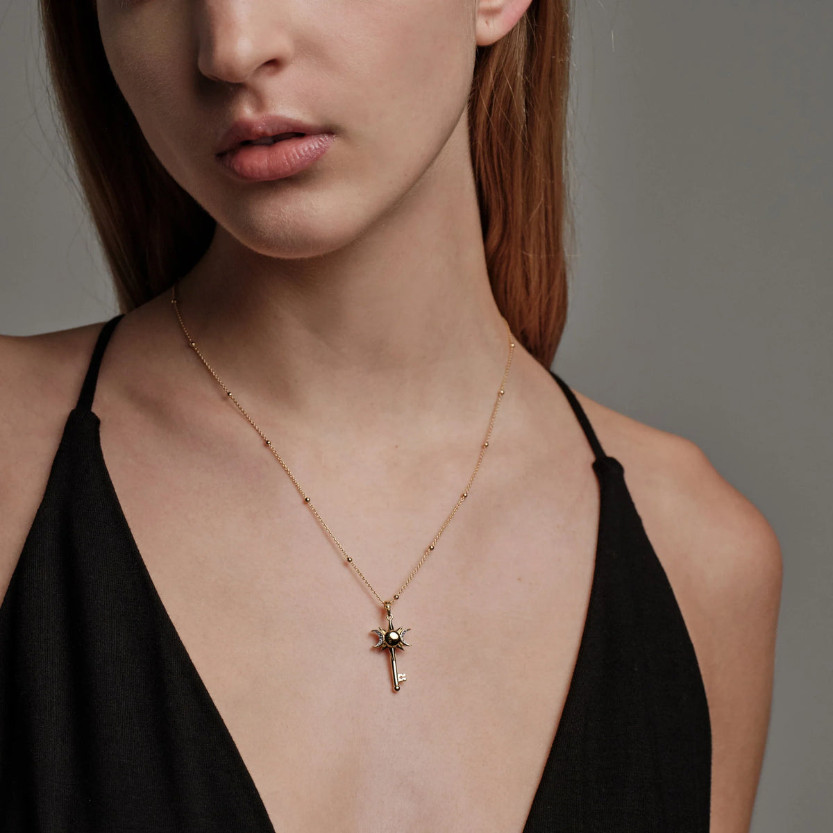 Triple Moon Key Amulet