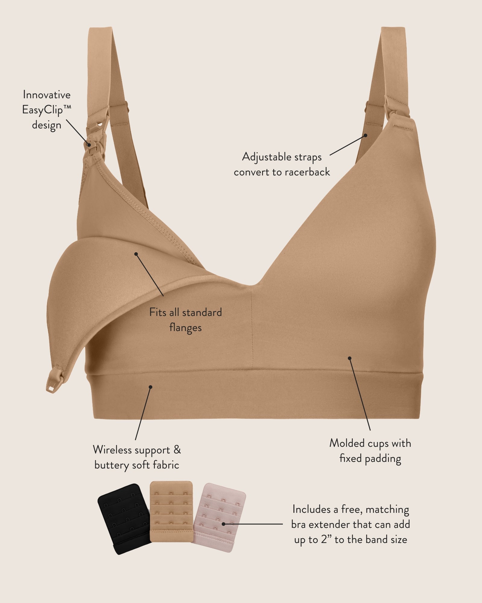 Minimalist Hands-free Pumping & Nursing Bra | Lilac Stone