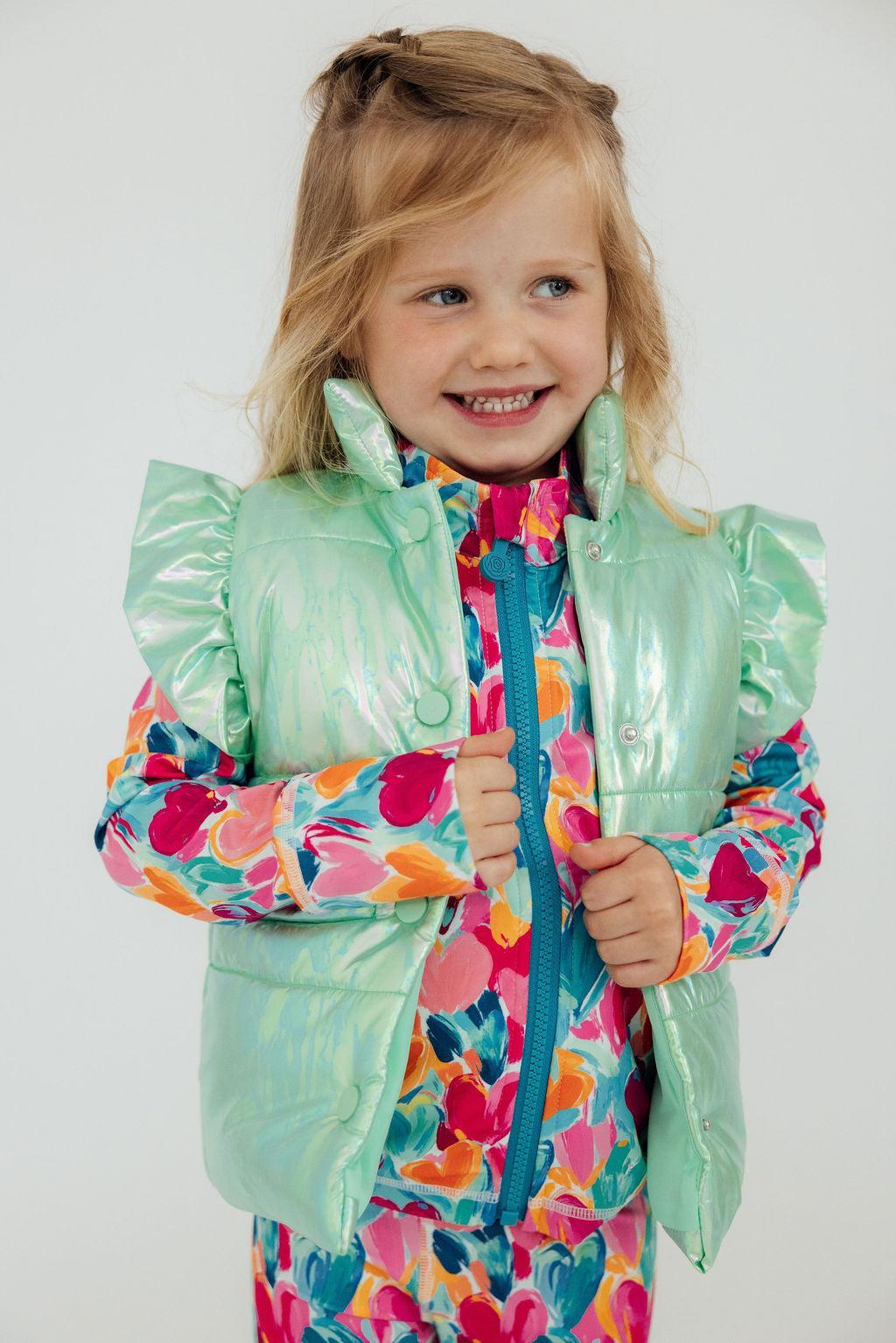 Mint Iridescent Puffer Vest