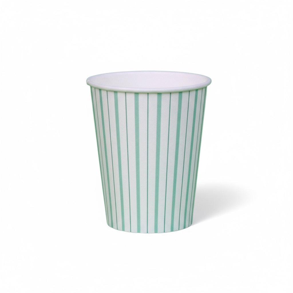Mint Fine Stripes Cups (set Of 8)