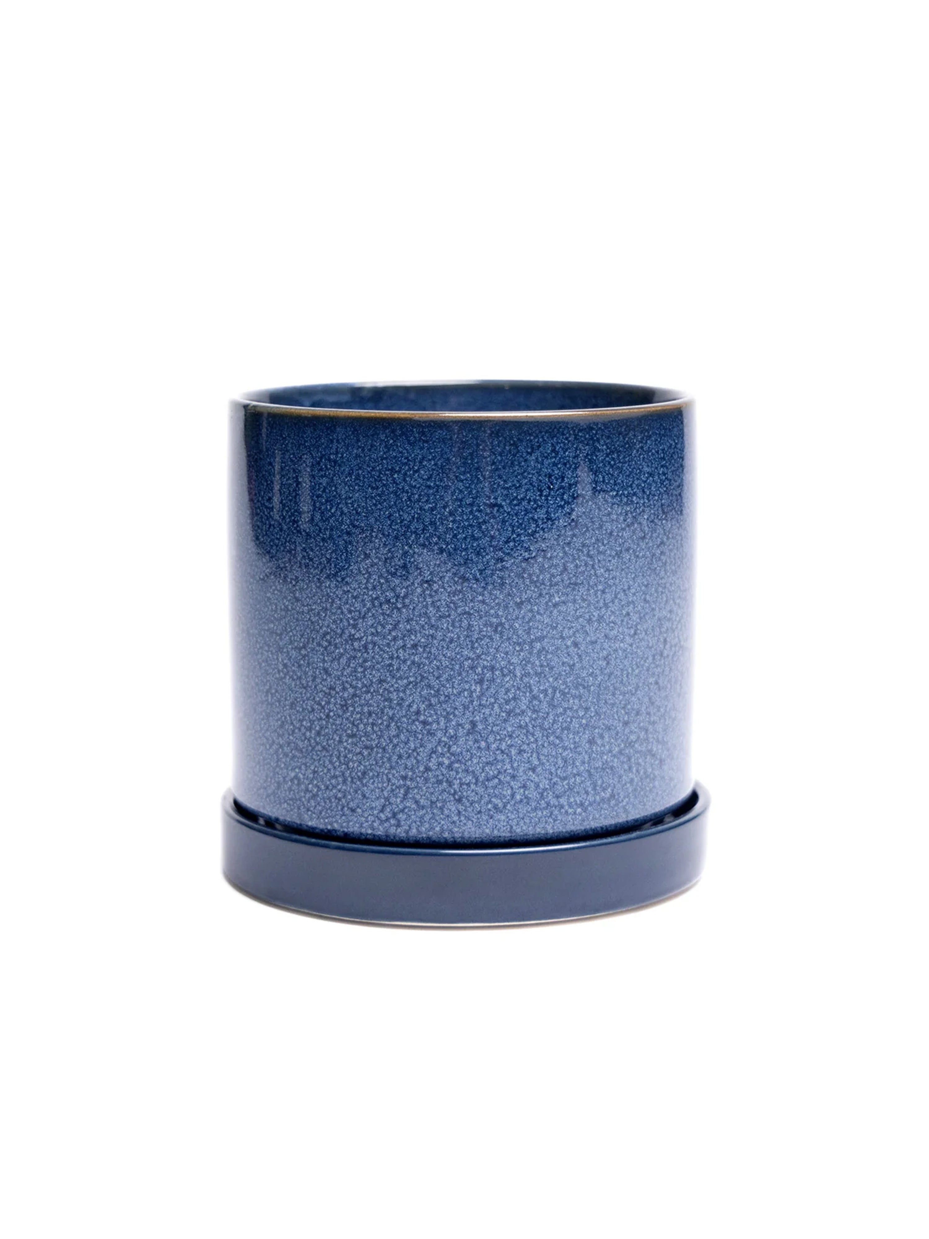 Cosmos Blue 3" Ceramic Plant Pot And Saucer
