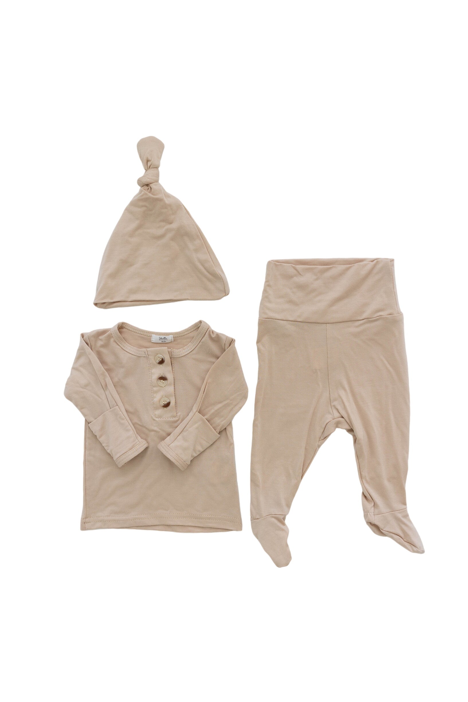 Top And Bottom Outfit Set (newborn-12 Months Sizes) Sand