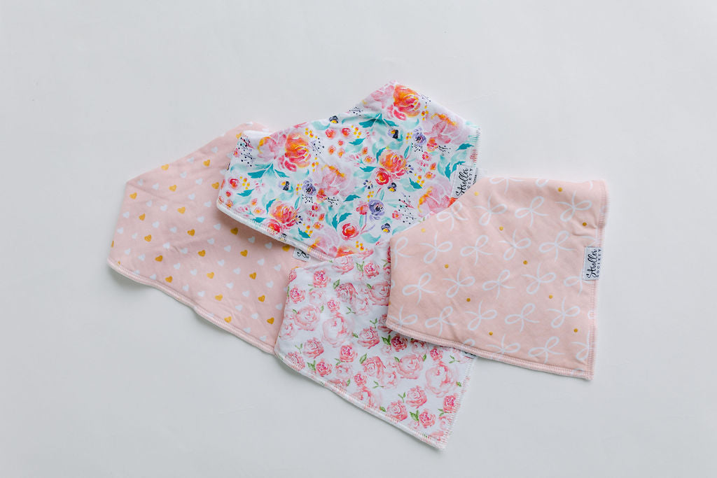 Bandana Bibs - Flowers, Hearts And Bows