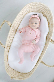 Top And Bottom Outfit, Hat And Headband Set (newborn - 12 Months) - Pink
