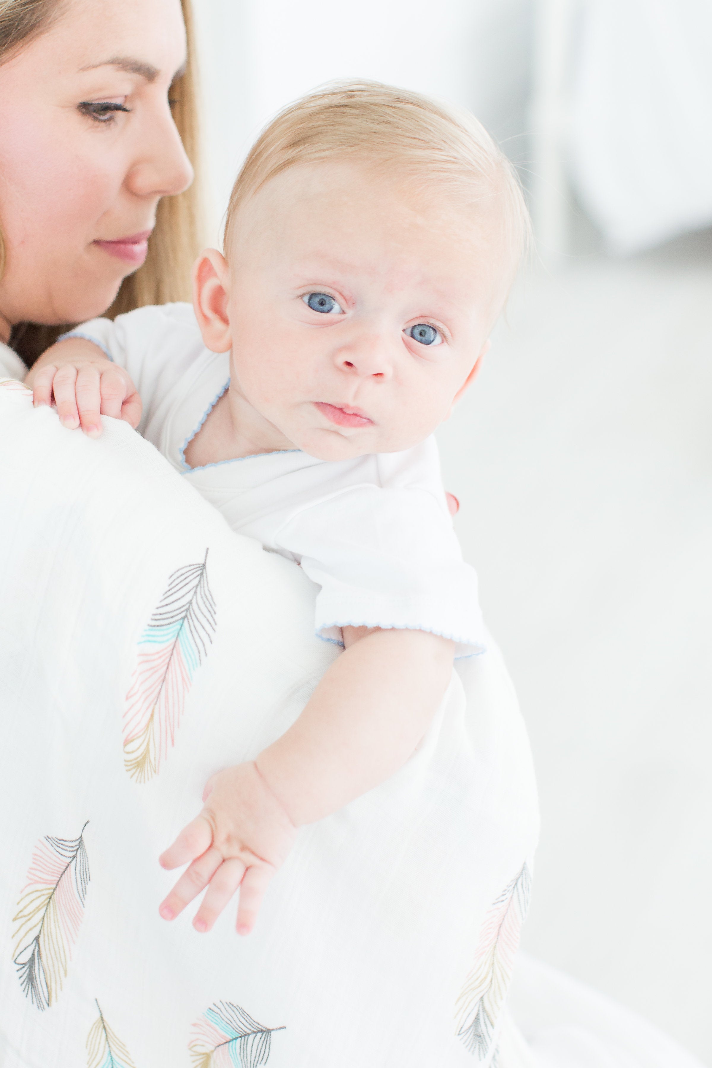 Swaddle Blanket - Bamboo And Cotton - Feather