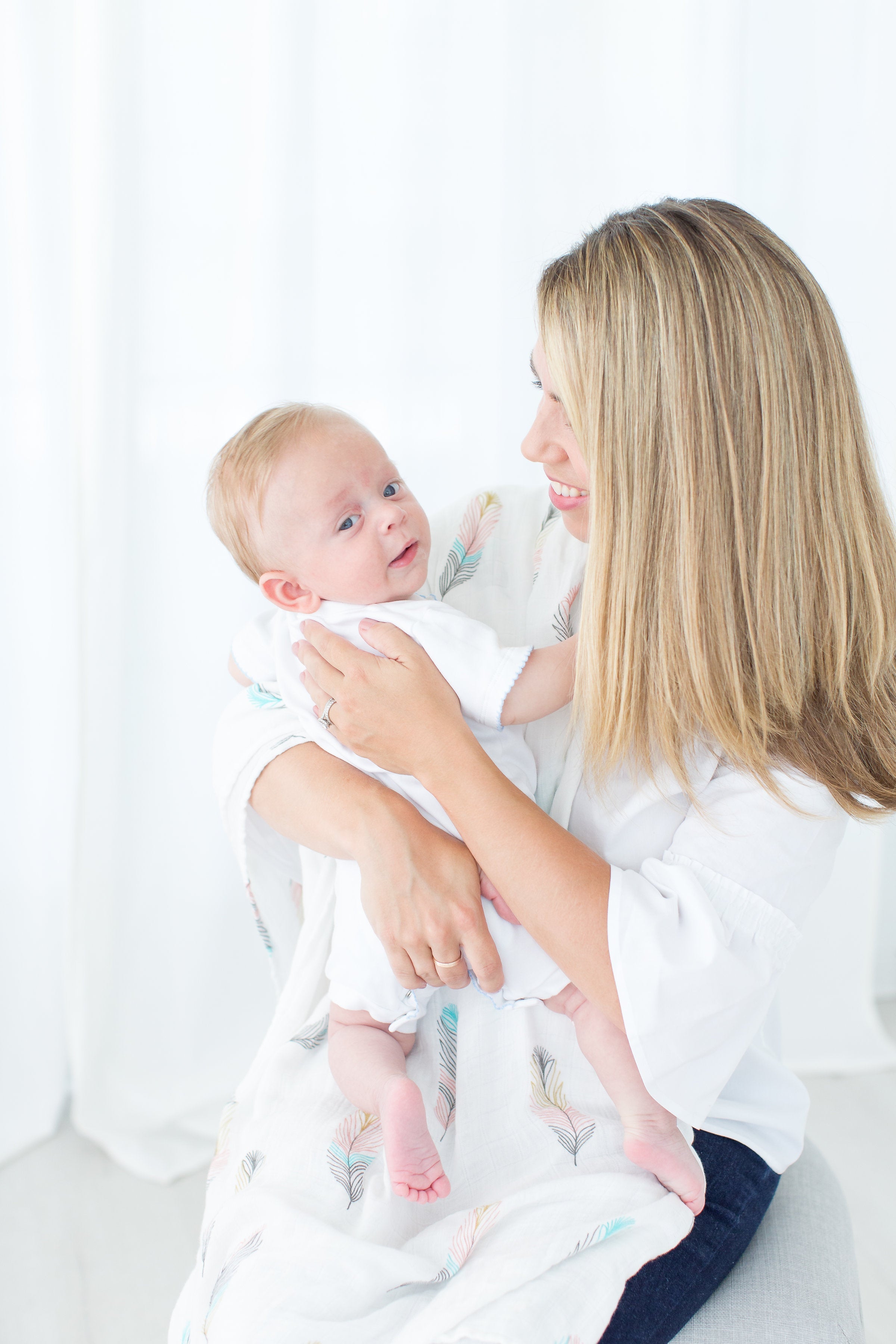 Swaddle Blanket - Bamboo And Cotton - Feather