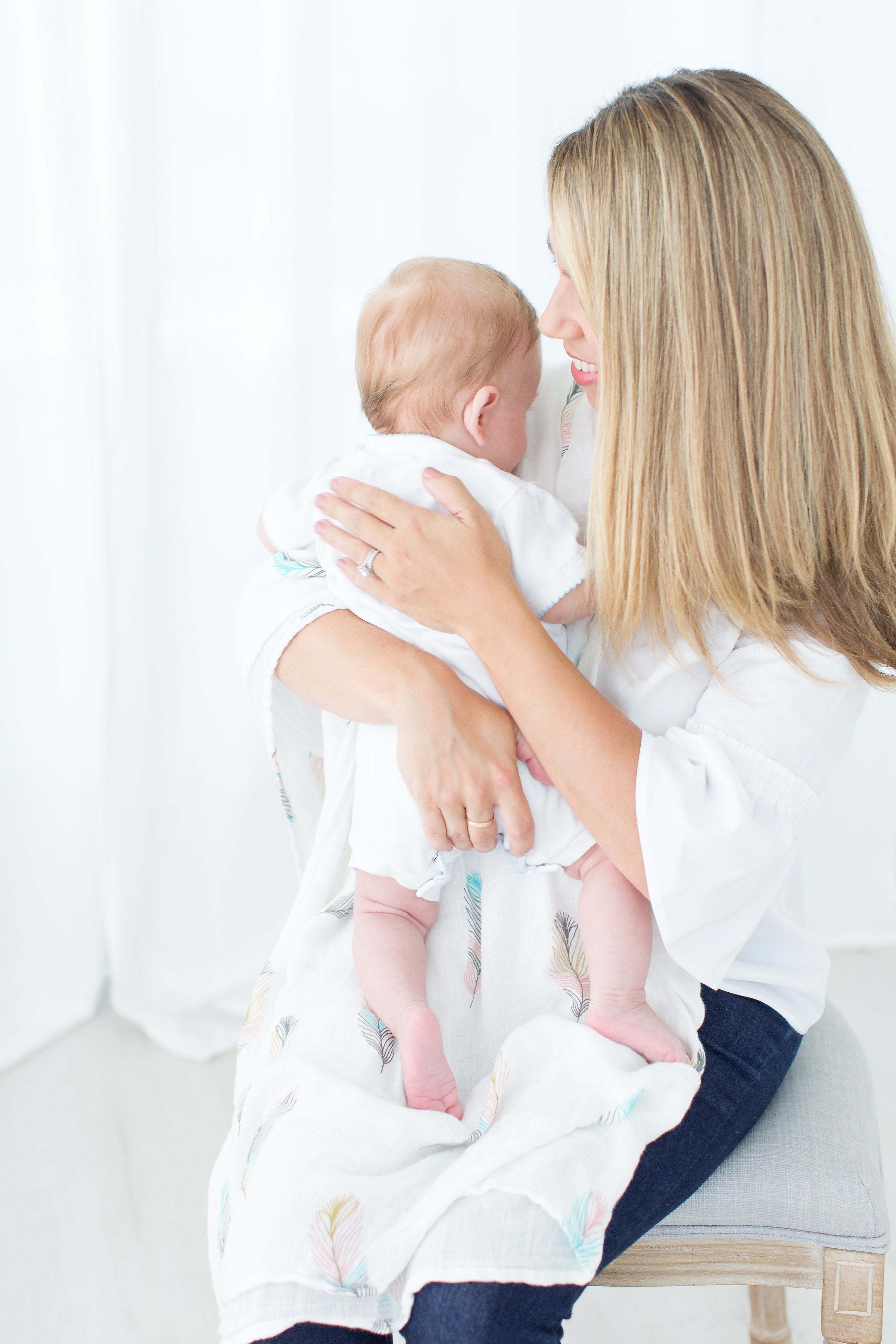 Swaddle Blanket - Bamboo And Cotton - Feather