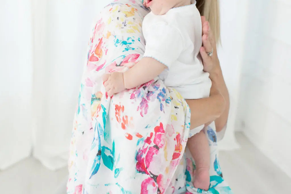 Swaddle Blanket - Bamboo And Cotton - Flora