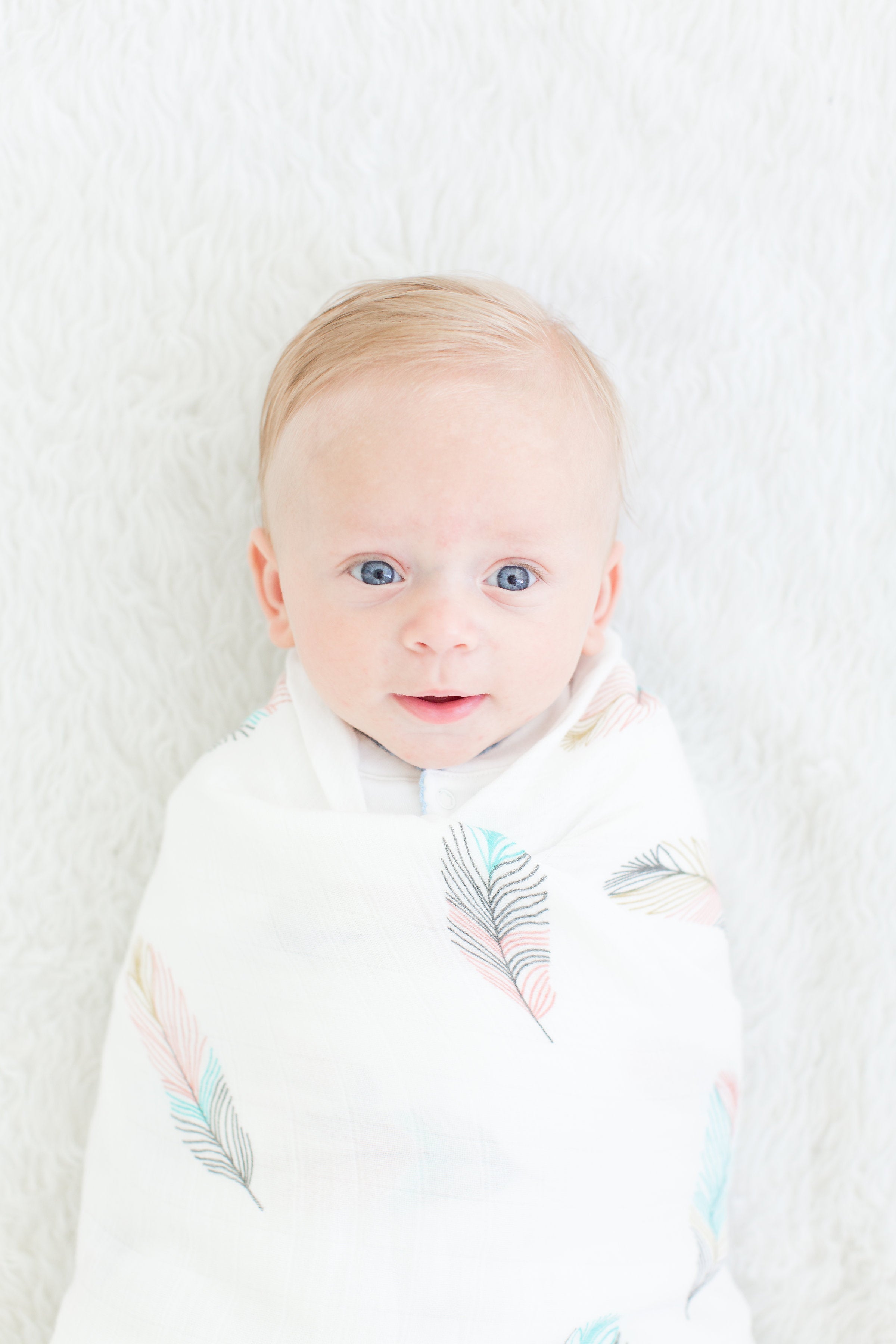 Swaddle Blanket - Bamboo And Cotton - Feather