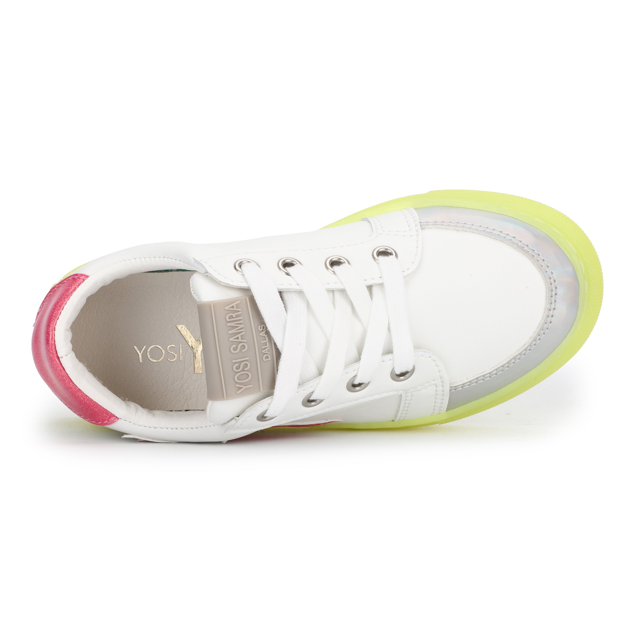 Miss Bolt Sneaker In Pink & Neon Yellow - Kids