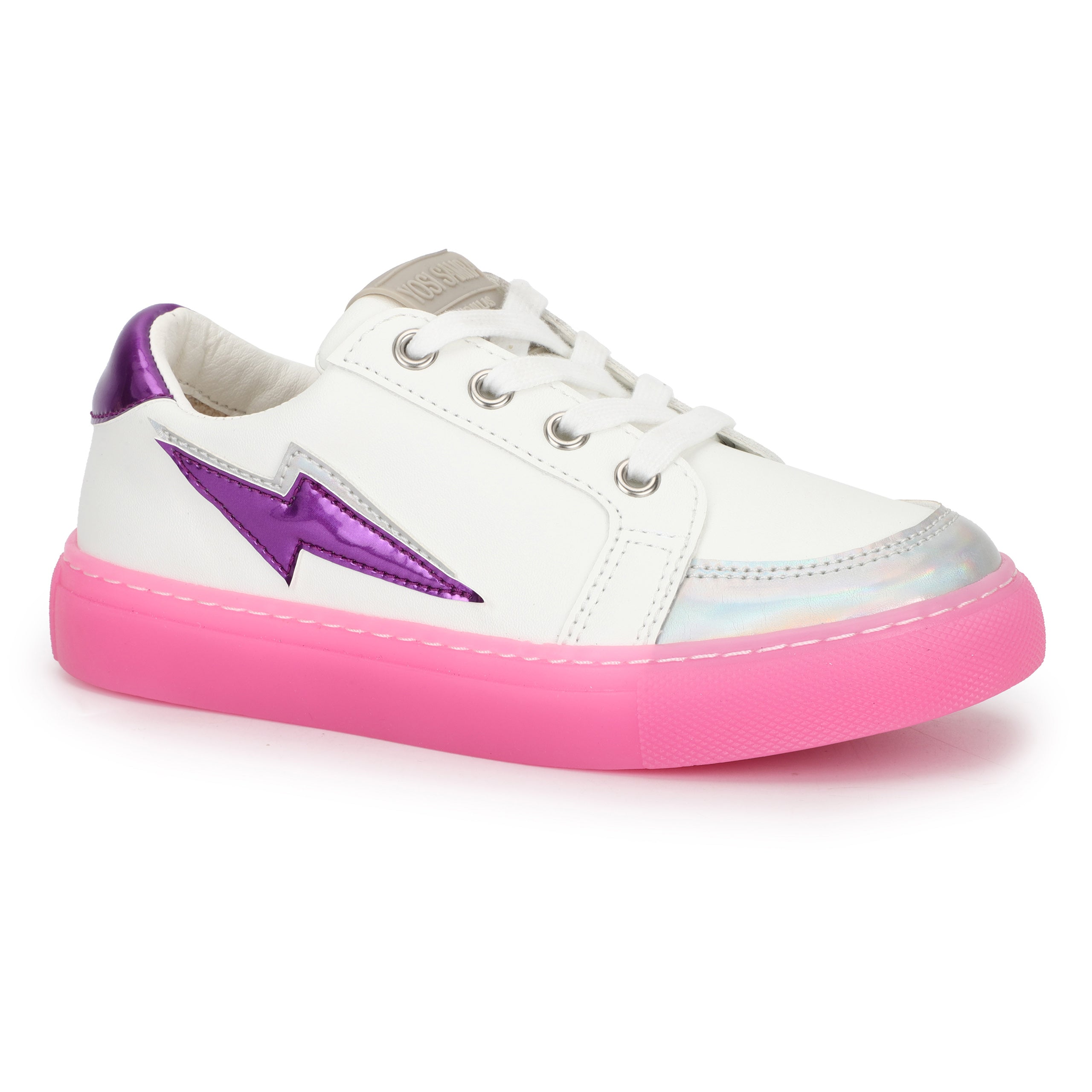 Miss Bolt Sneaker In Purple & Neon Pink - Kids