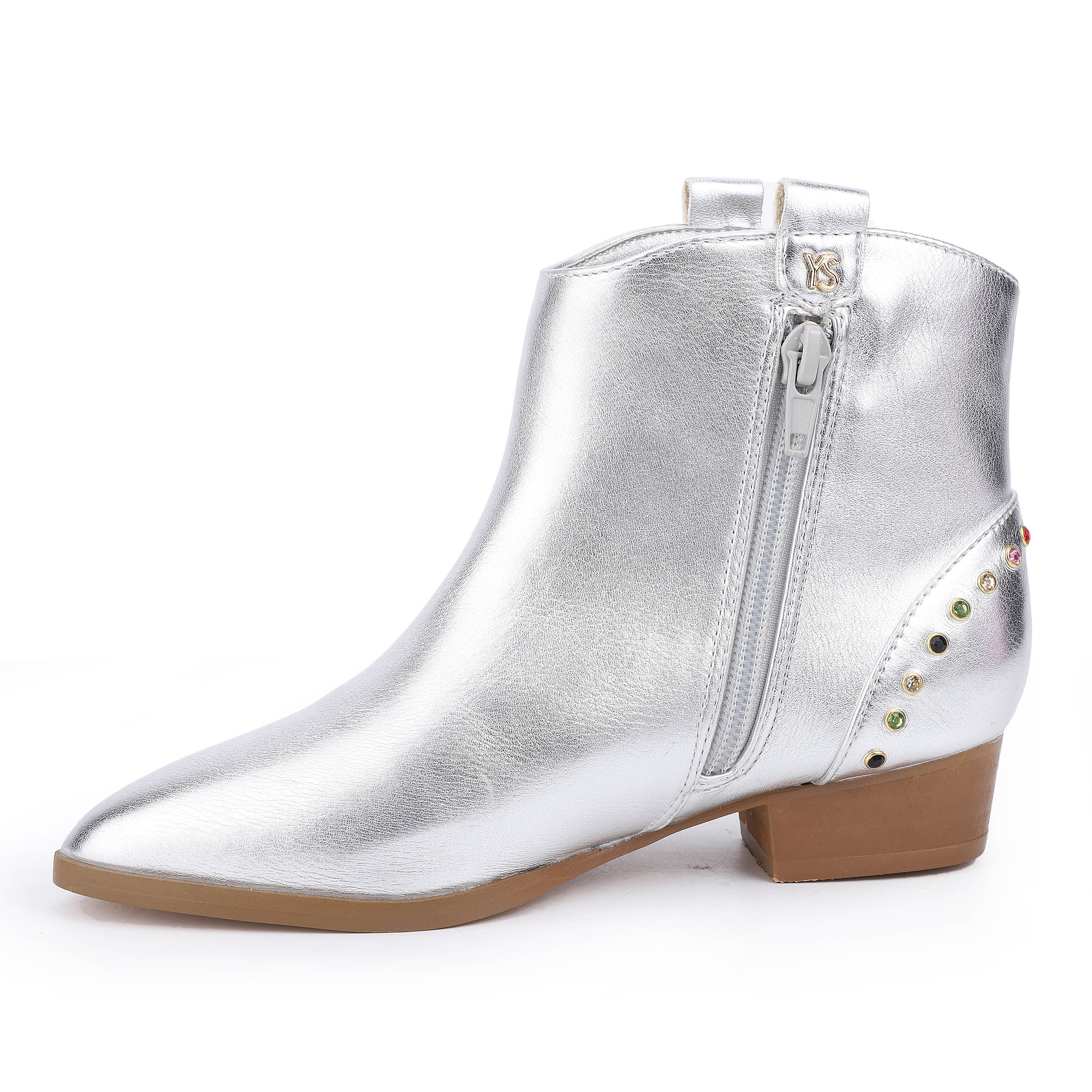 Miss Dallas Gem Western Boot In Silver - Kids