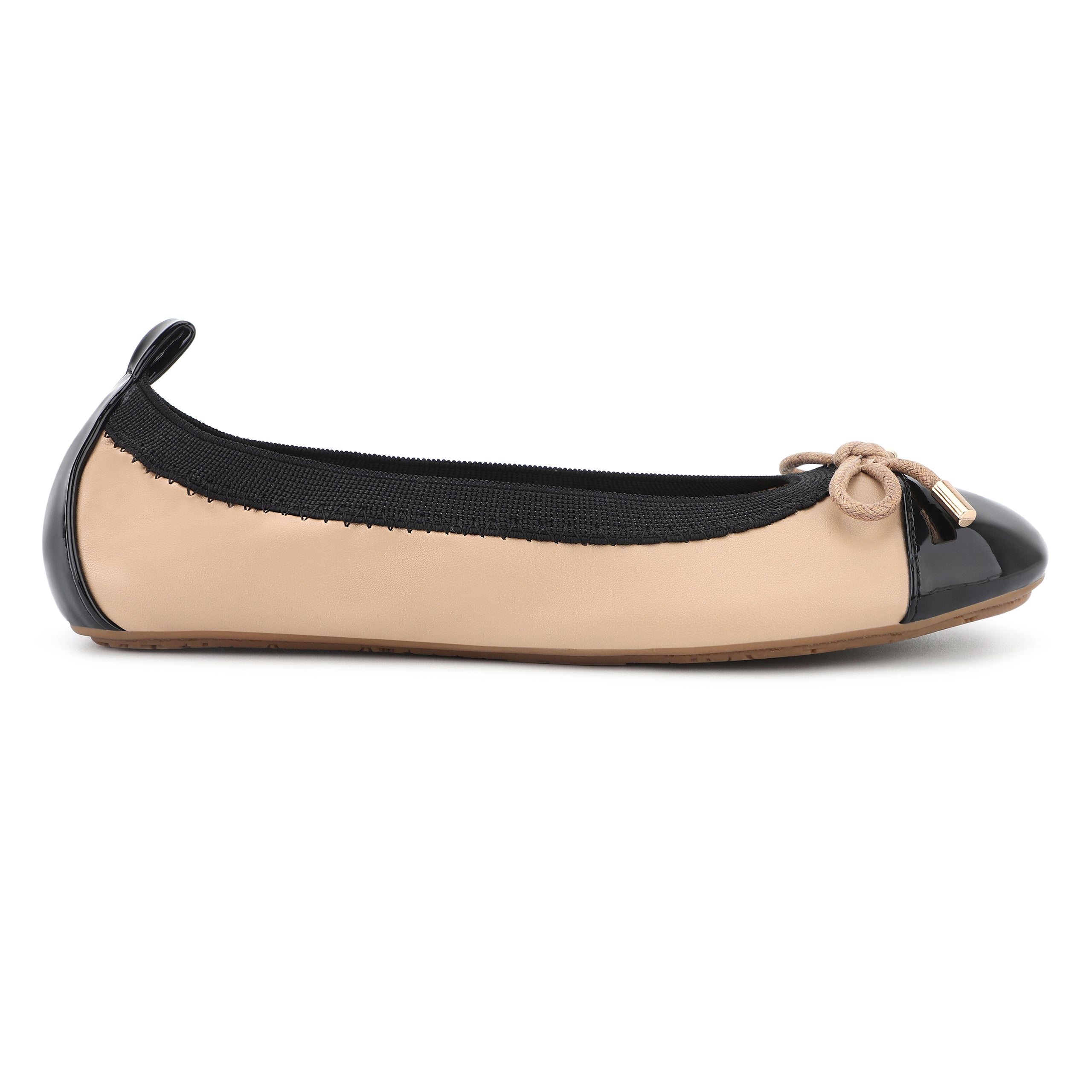 Miss Samantha Ballet Flat In Nude & Black - Kids