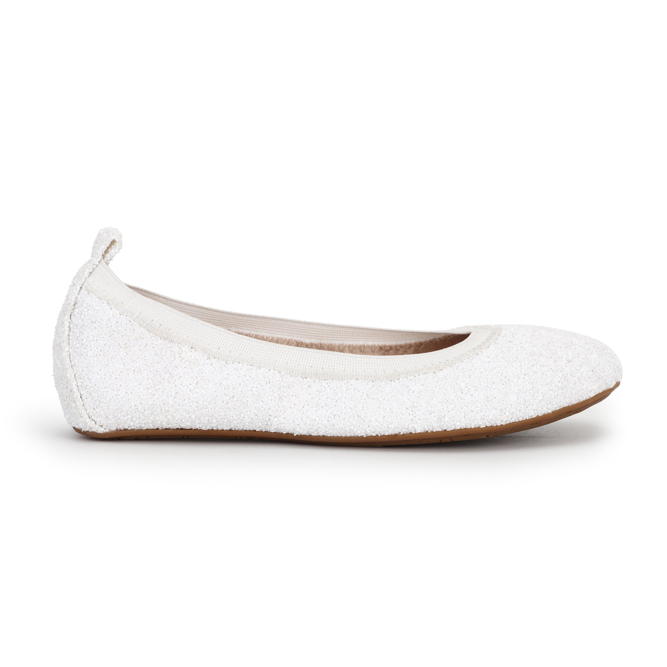 Miss Samara Ballet Flat In White Glitter - Kids