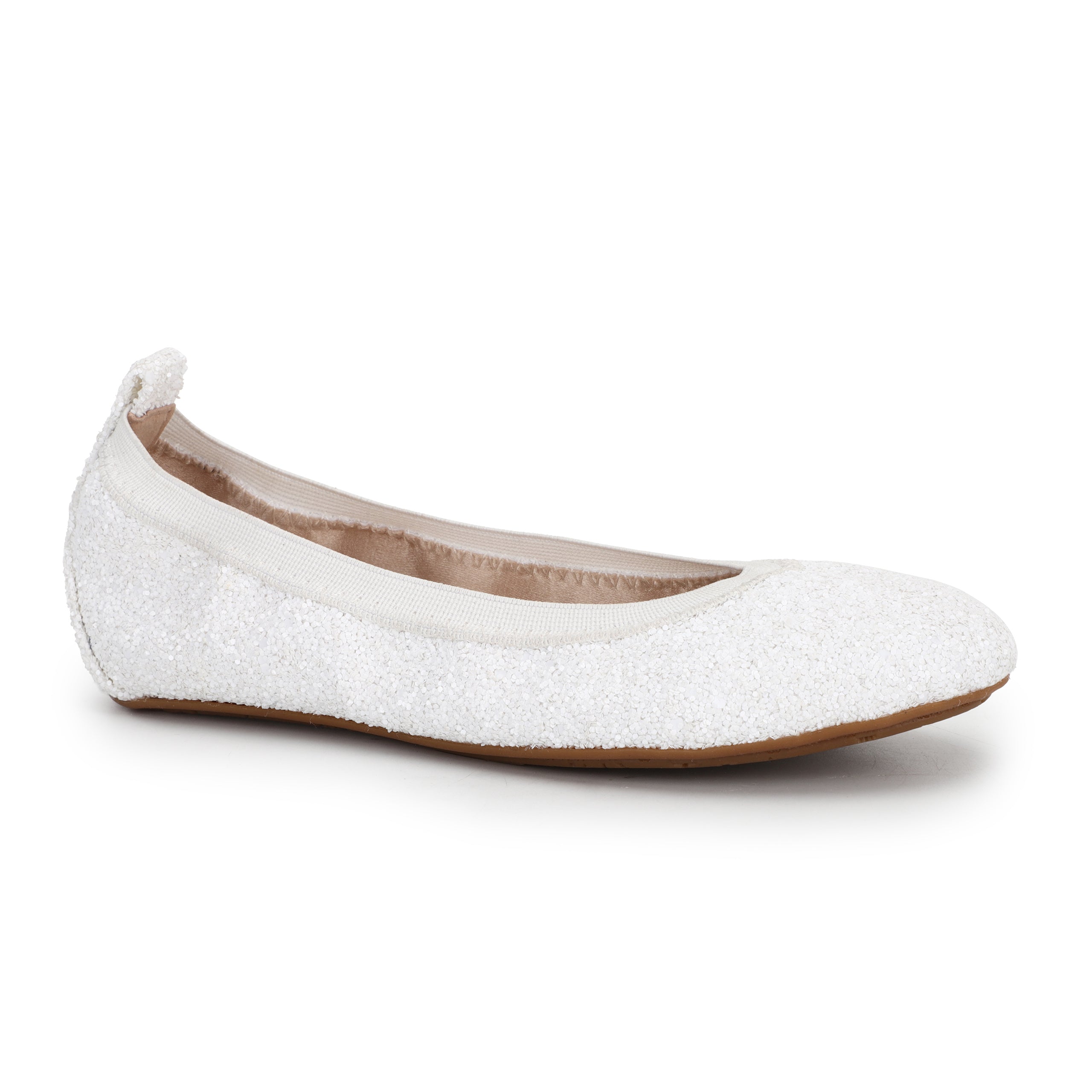 Miss Samara Ballet Flat In White Glitter - Kids