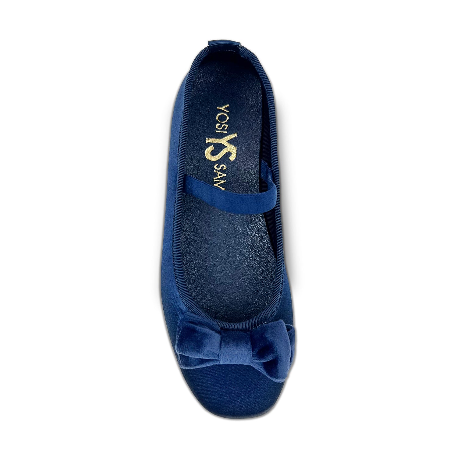 Miss Emory Flat In Navy Satin - Kids