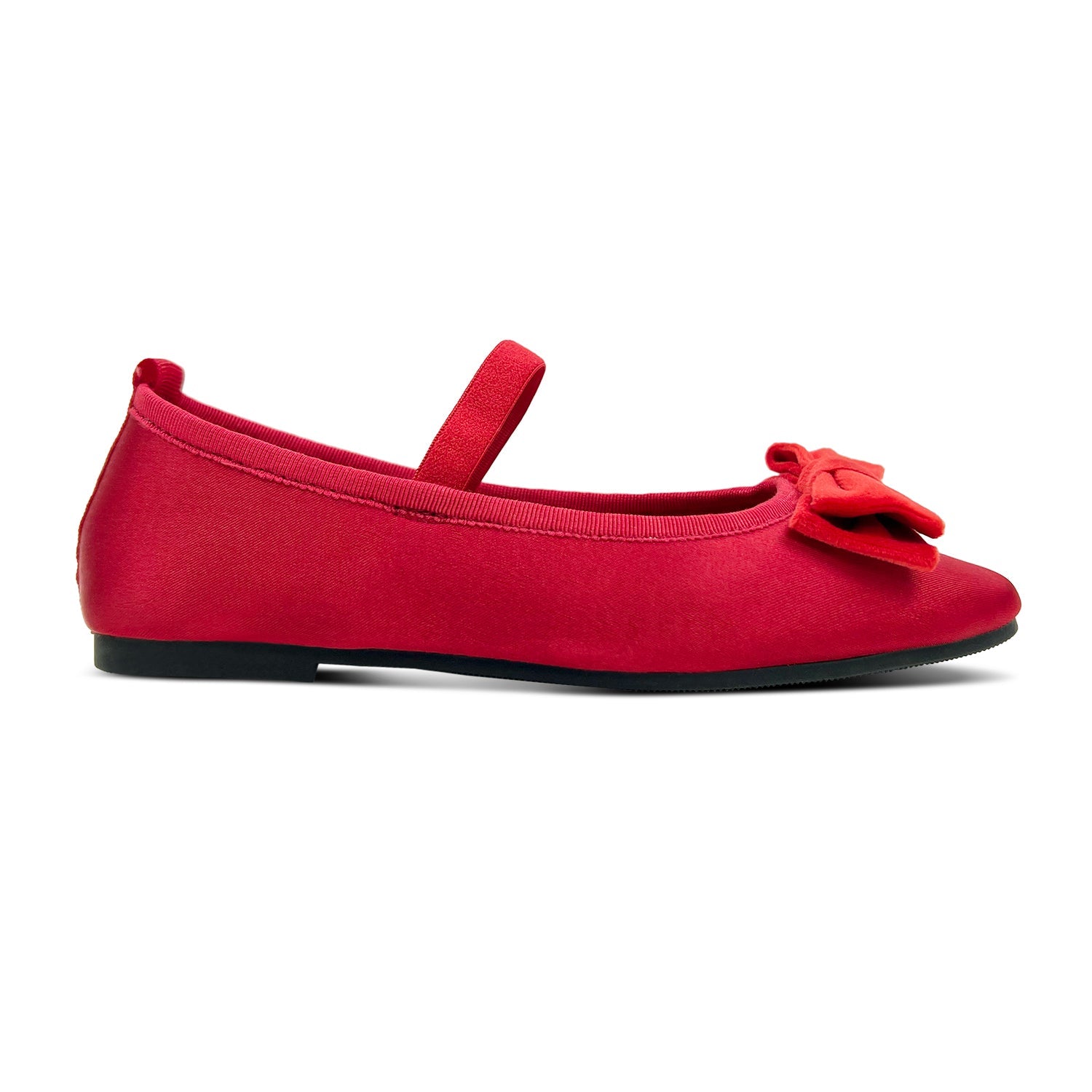 Miss Emory Flat In Red Satin - Kids