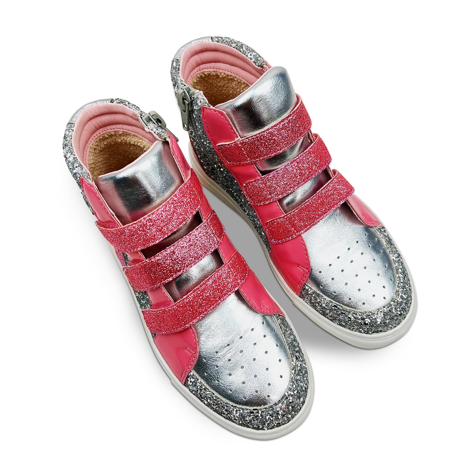 Miss Hannah Sneaker In Pink / Silver - Kids