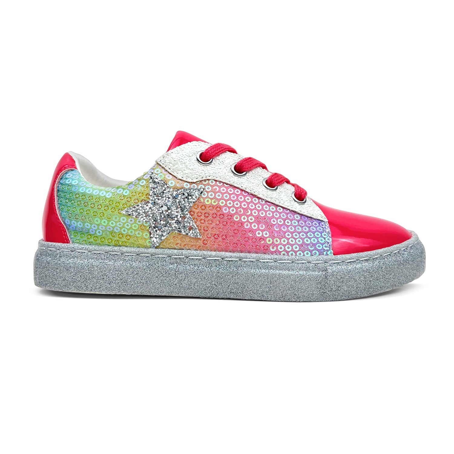 Miss Harper Sneaker In Pink Sequin - Kids