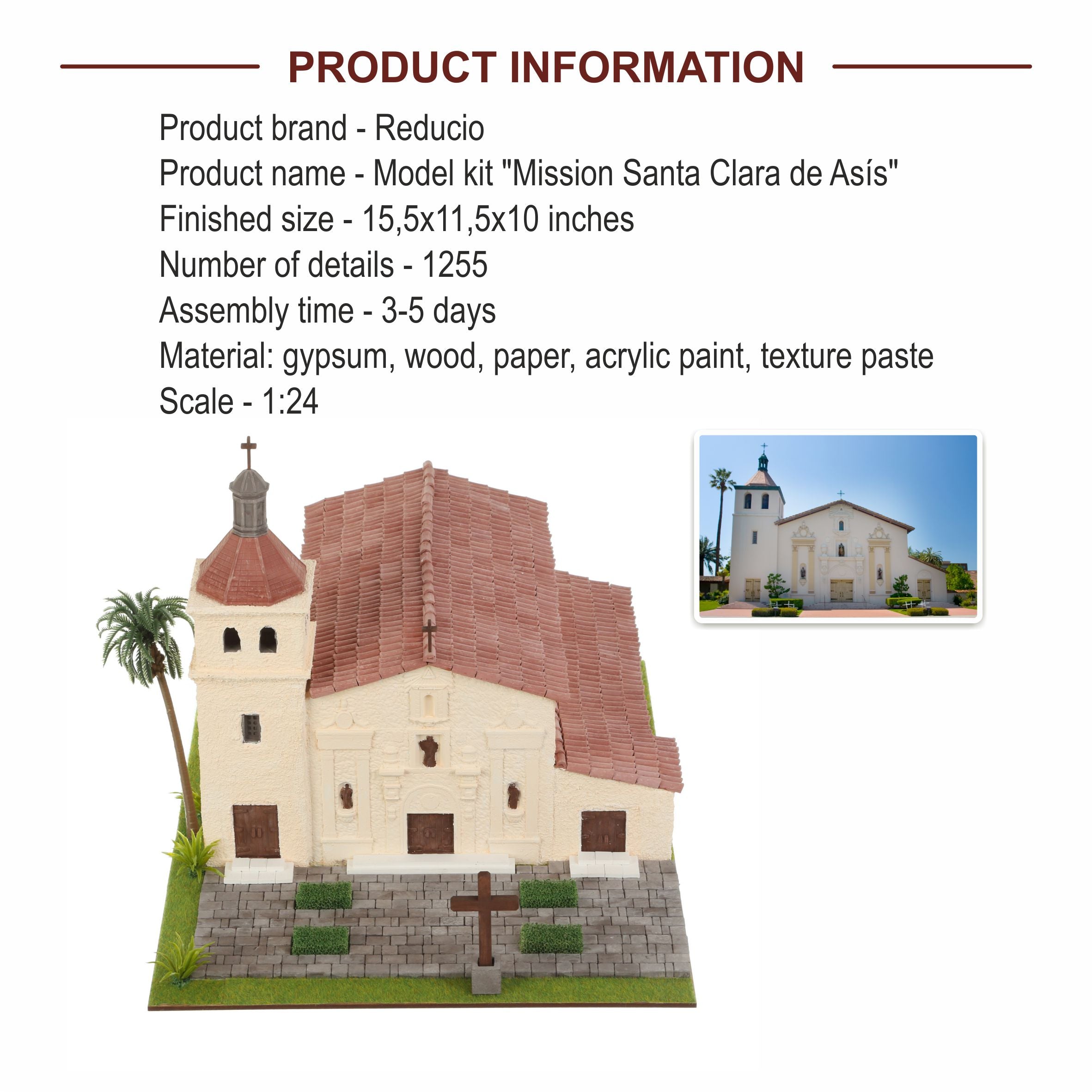 Wise Elk Stem Building Kit – Mission Santa Clara De Asís | 1255 Pcs