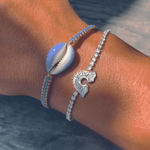 Orchid Cowrie Shell Bracelet