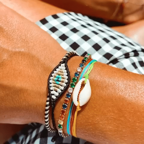 Twisted Duo Color Evil Eye Bracelet