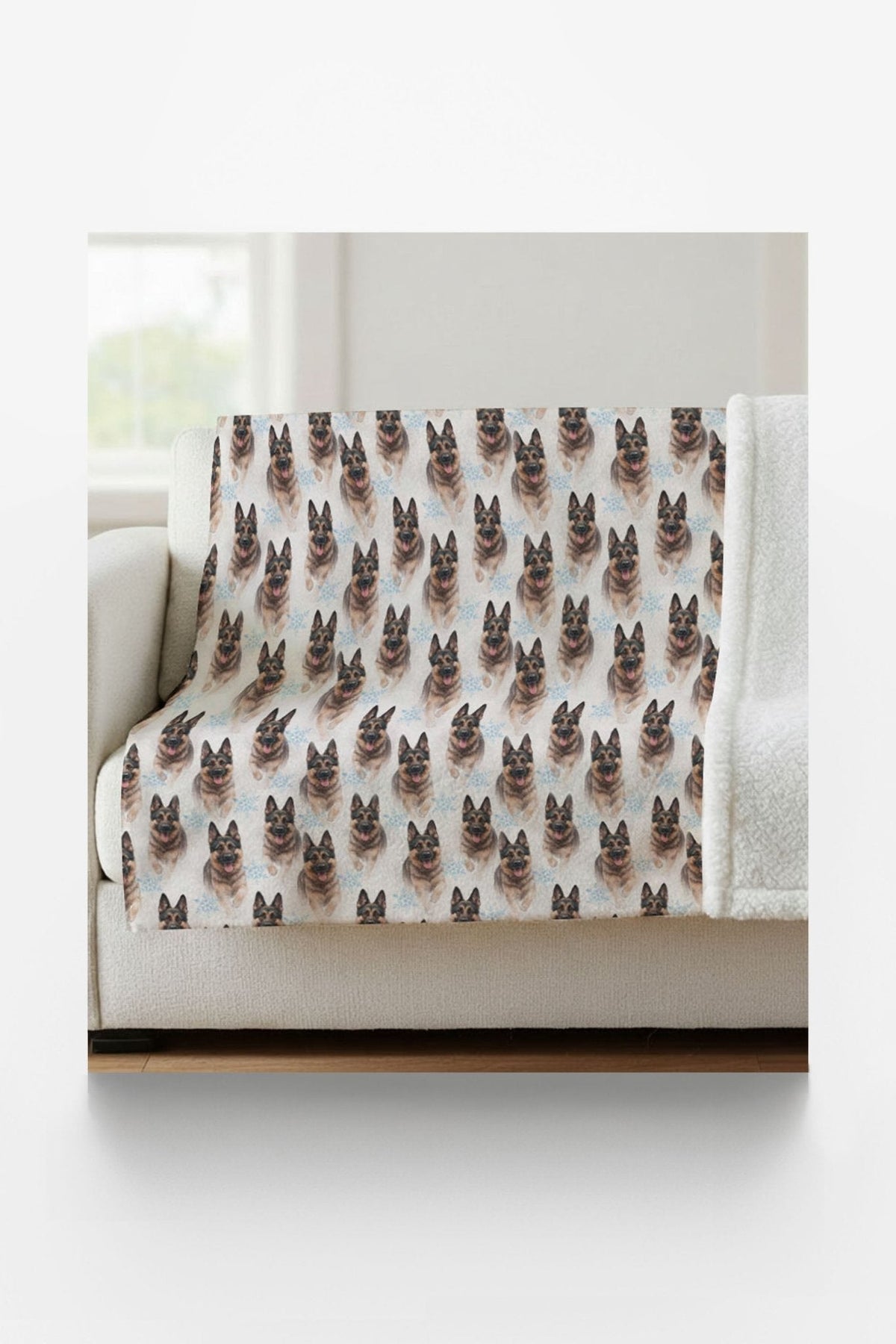 Snowflakes & Shepherds Sherpa Blanket