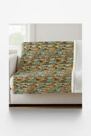 Nebraska Postcard Memories Sherpa Blanket