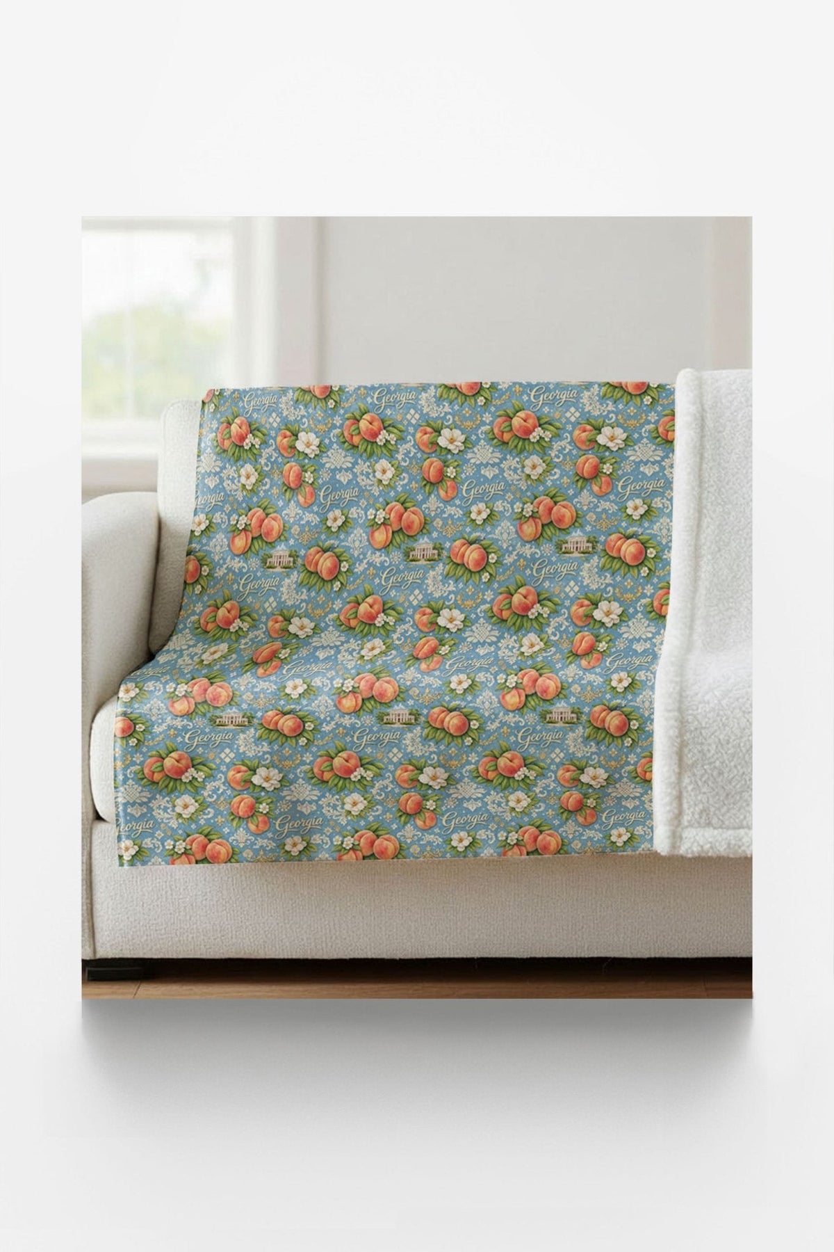 Georgia Peach State Classic Sherpa Blanket