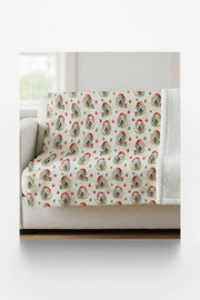 Golden Glow Christmas Sherpa Blanket