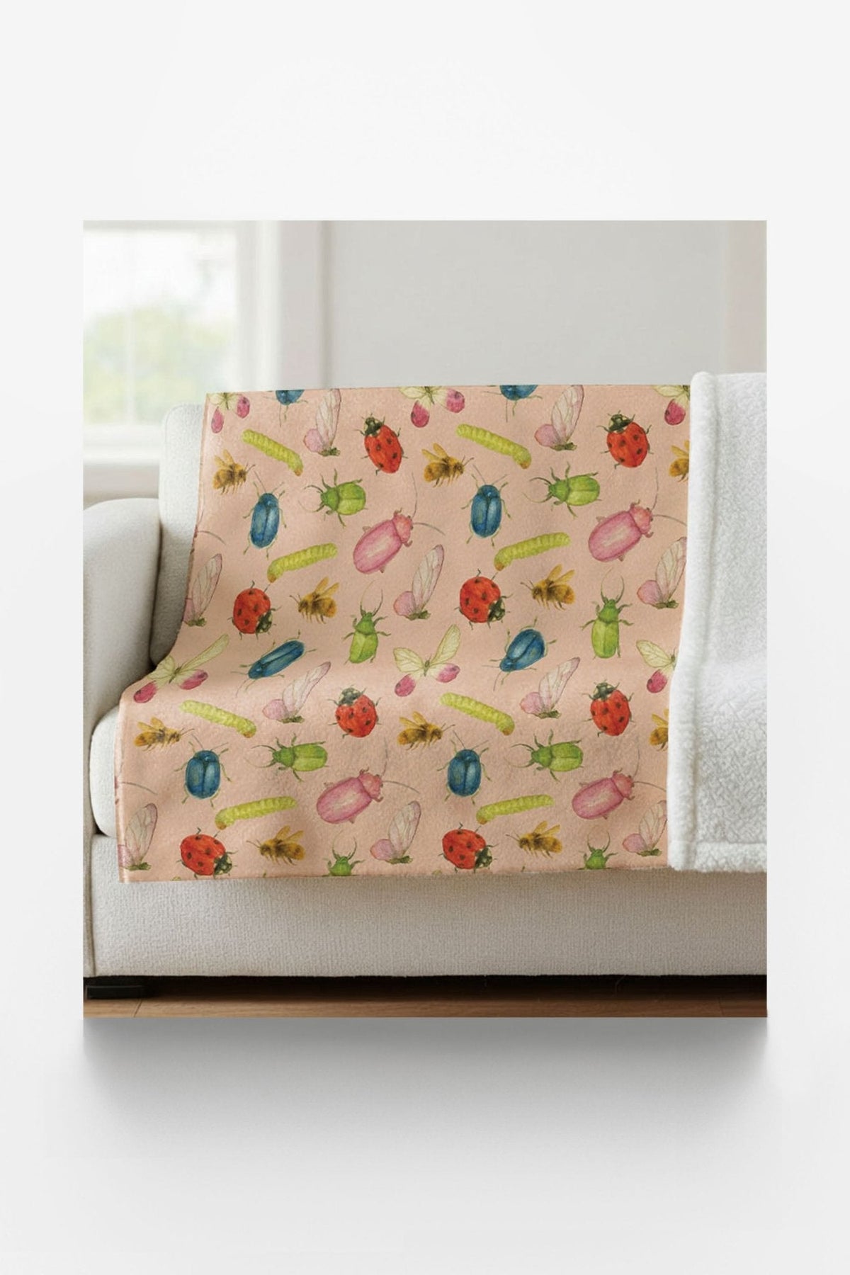 Garden Bug Waltz Sherpa Blanket